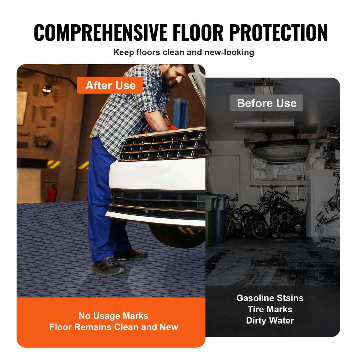 Interlocking Garage Floor Tiles 12x12 in 25 Pack Non-Slip Waterproof-Gray / france