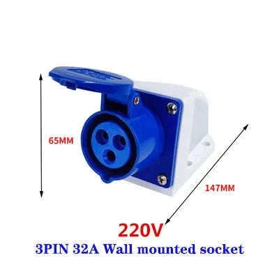 IP44 Waterproof Industrial Plug and Socket Connector-32A 3P