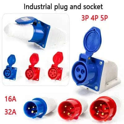 IP44 Waterproof Industrial Plug and Socket Connector-32A 3P