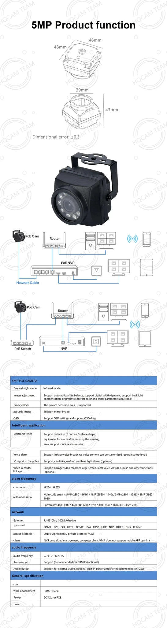 IP66 8MP POE Outdoor Security Camera with Motion Detection-8mp / 3.6mm lens