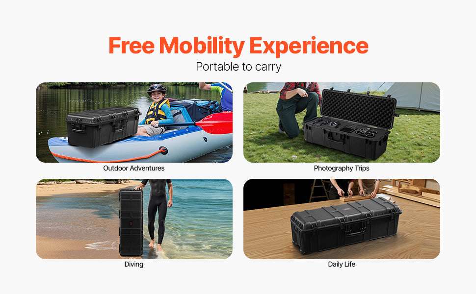 IP67 Waterproof Hard Case with Custom Foam & Secure Lock Design-1.6 cu.ft 2 Handles / United States