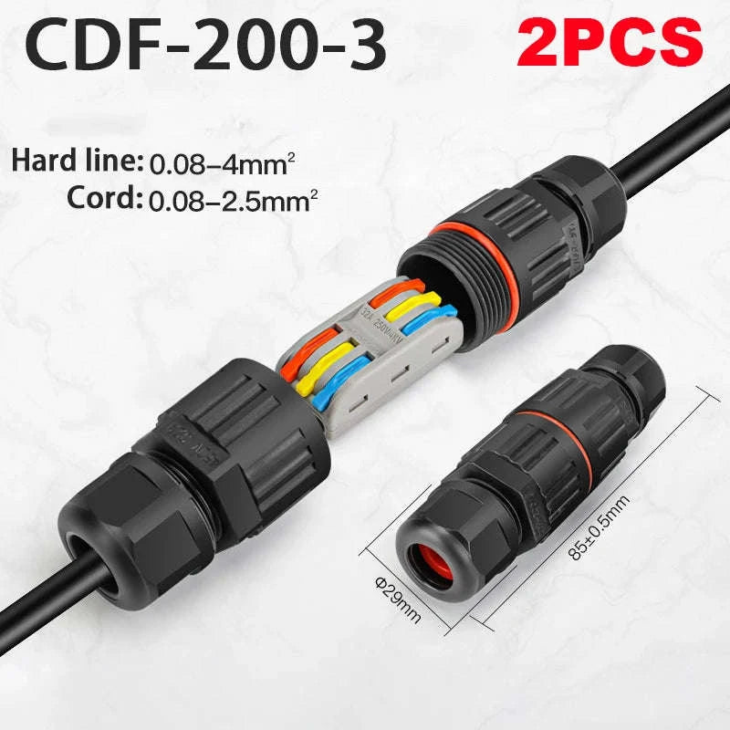 IP68 Waterproof Connector for Outdoor LED Wiring-3B 5PCS