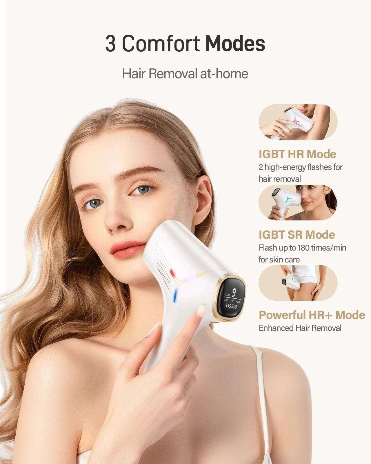 IPL Laser Hair Removal Device 990,000 Flashes for Body, Face & Bikini-