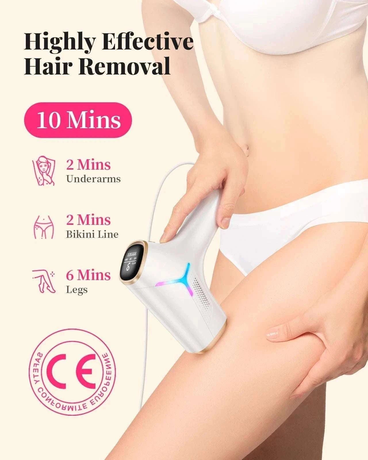 IPL Laser Hair Removal Device 990,000 Flashes for Body, Face & Bikini-