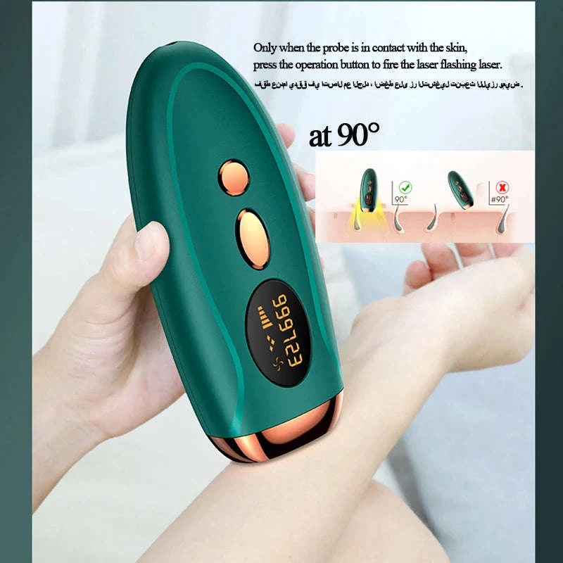 IPL Laser Hair Removal Device for Face, Body & Bikini with LCD Display-green / US Plug