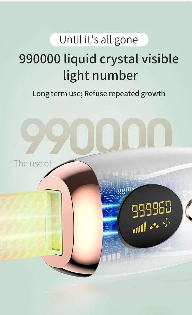 IPL Laser Hair Removal Device for Face, Body & Bikini with LCD Display-green / US Plug
