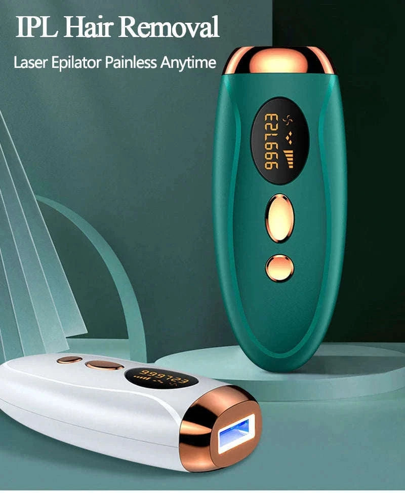 IPL Laser Hair Removal Device for Face, Body & Bikini with LCD Display-green / US Plug