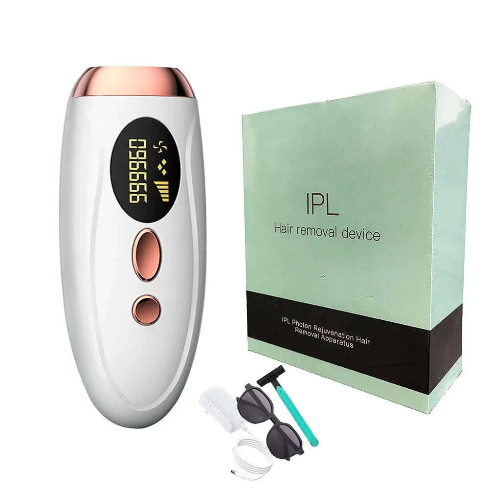 IPL Laser Hair Removal Device for Face, Body & Bikini with LCD Display-green / US Plug