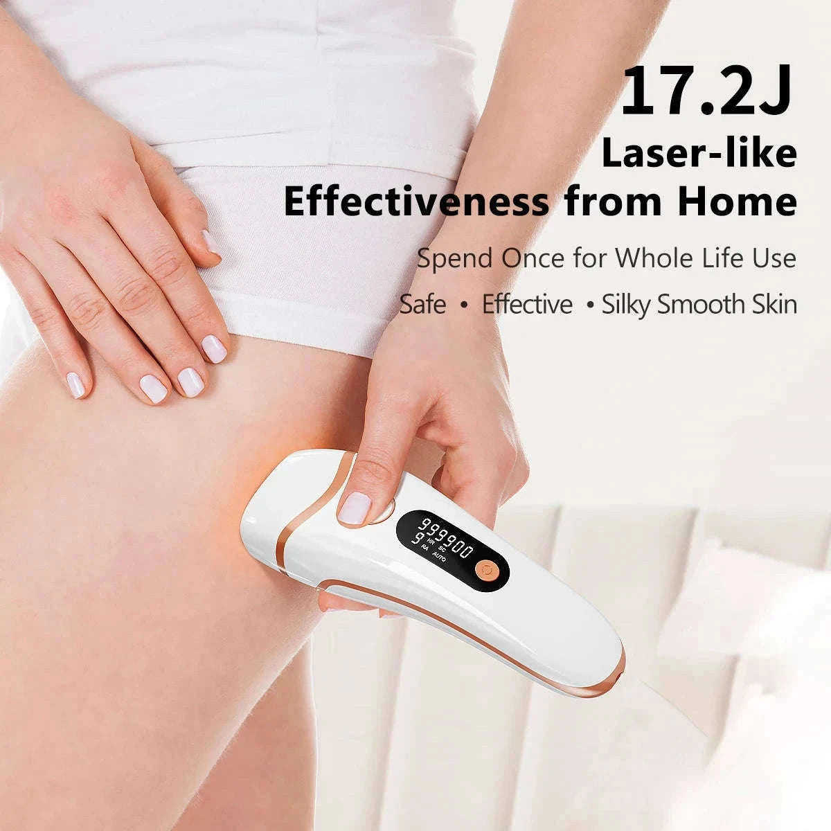 IPL Laser Hair Removal Device with 999,000 Flashes & 9 Levels-WHITE / United States
