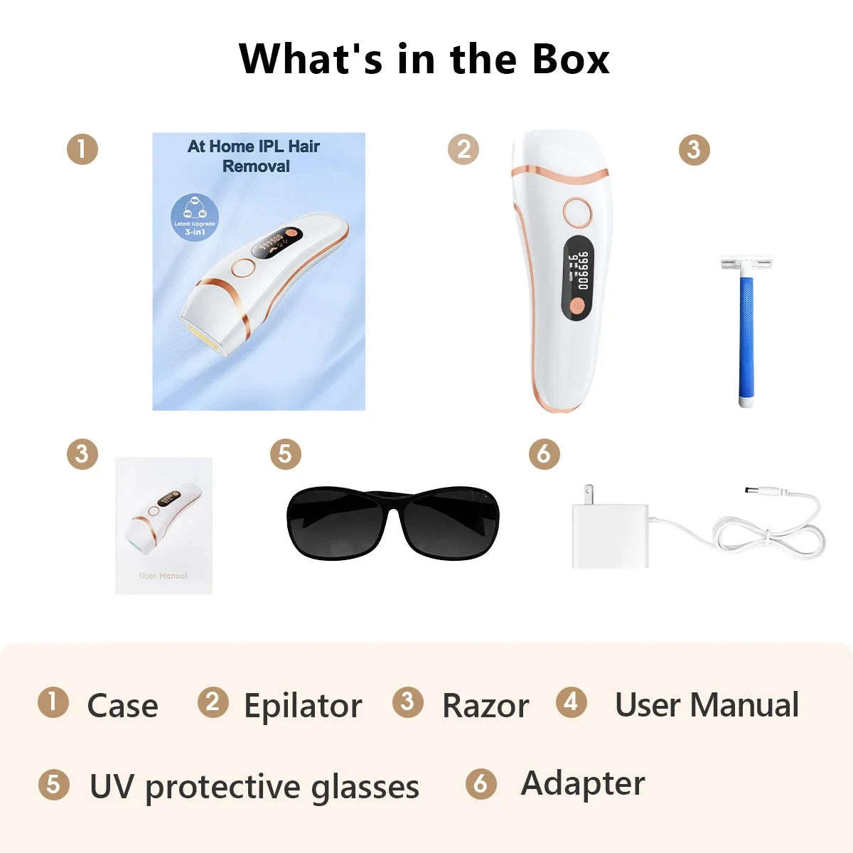 IPL Laser Hair Removal Device with 999,000 Flashes & 9 Levels-WHITE / United States
