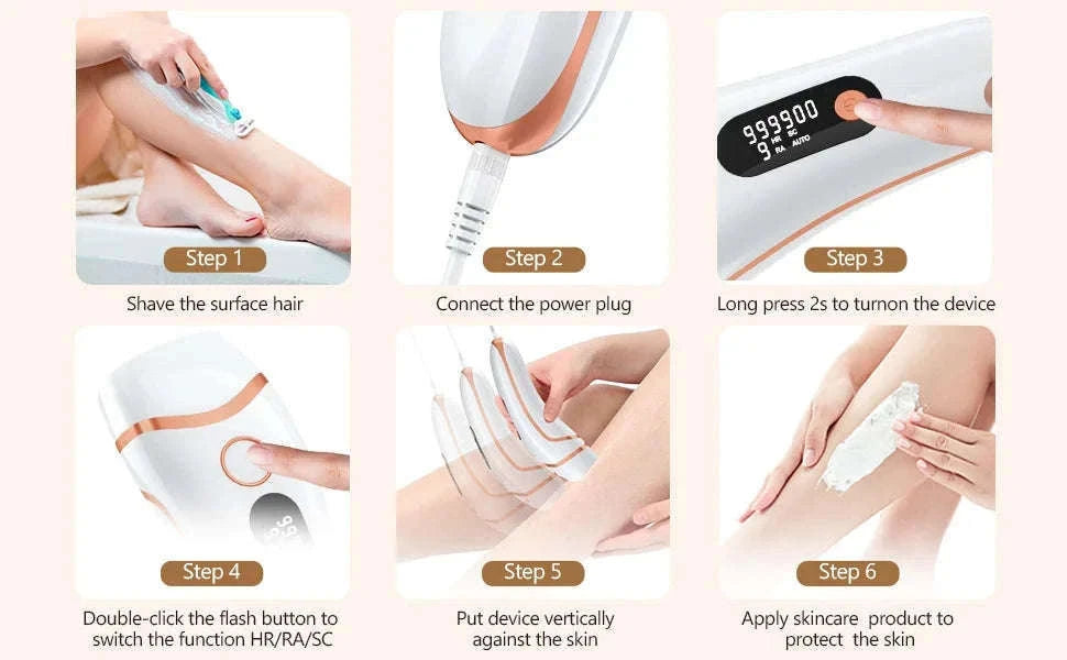 IPL Laser Hair Removal Device with 999,000 Flashes & 9 Levels-WHITE / United States