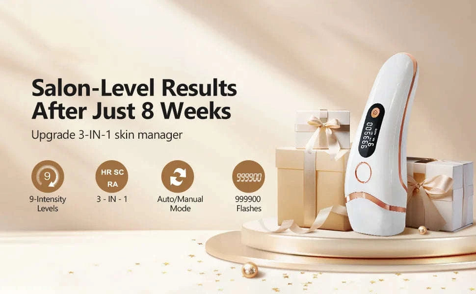 IPL Laser Hair Removal Device with 999,000 Flashes & 9 Levels-WHITE / United States