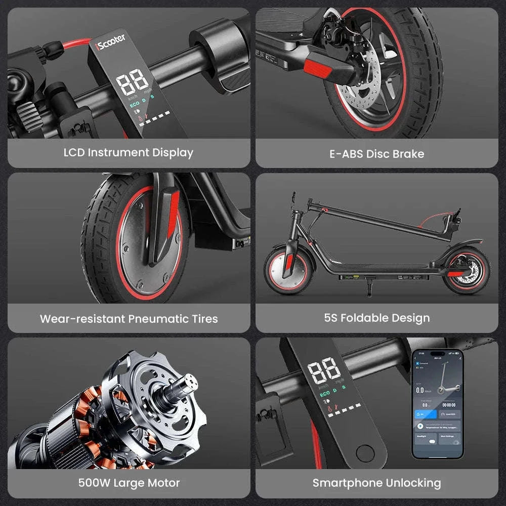iScooter i9M Electric Scooter with 500W Motor and Tires-i9m / france