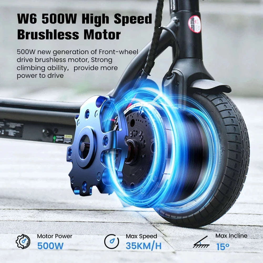 iScooter W6 Electric Scooter for Adults, 500W, 10-Inch Tires-W6 / GERMANY