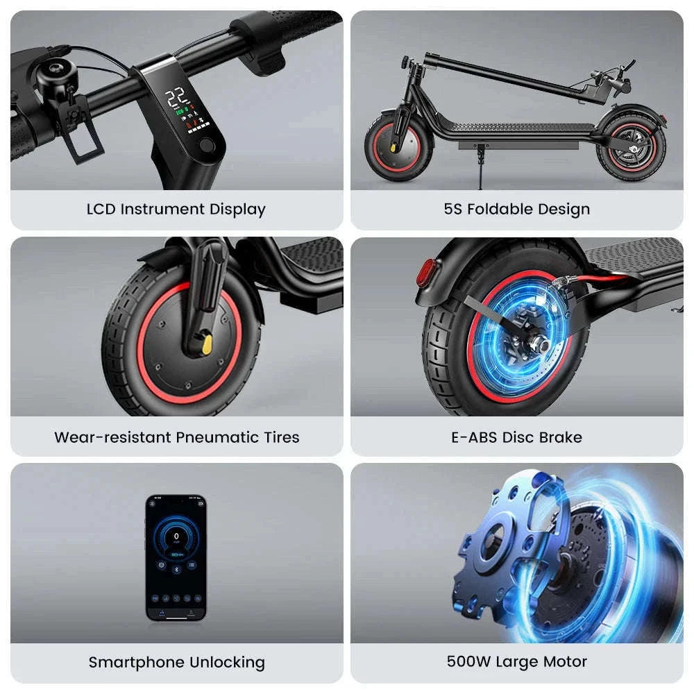 iScooter W6 Electric Scooter for Adults, 500W, 10-Inch Tires-W6 / GERMANY