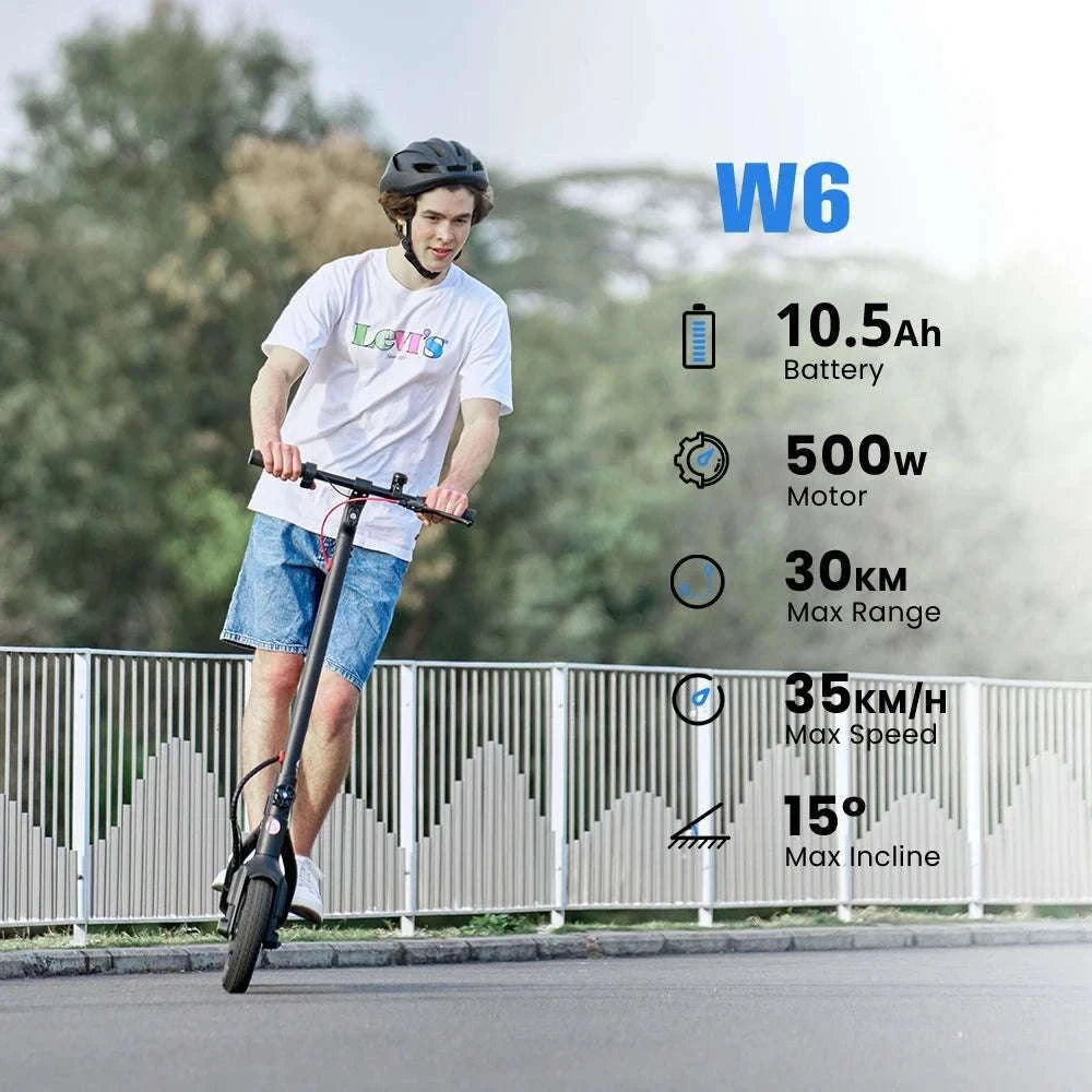 iScooter W6 Electric Scooter for Adults, 500W, 10-Inch Tires-W6 / GERMANY
