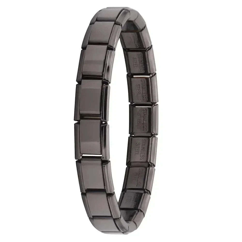 Italian Stainless Steel Charm Bracelet-B6 Silver / 17.5cm