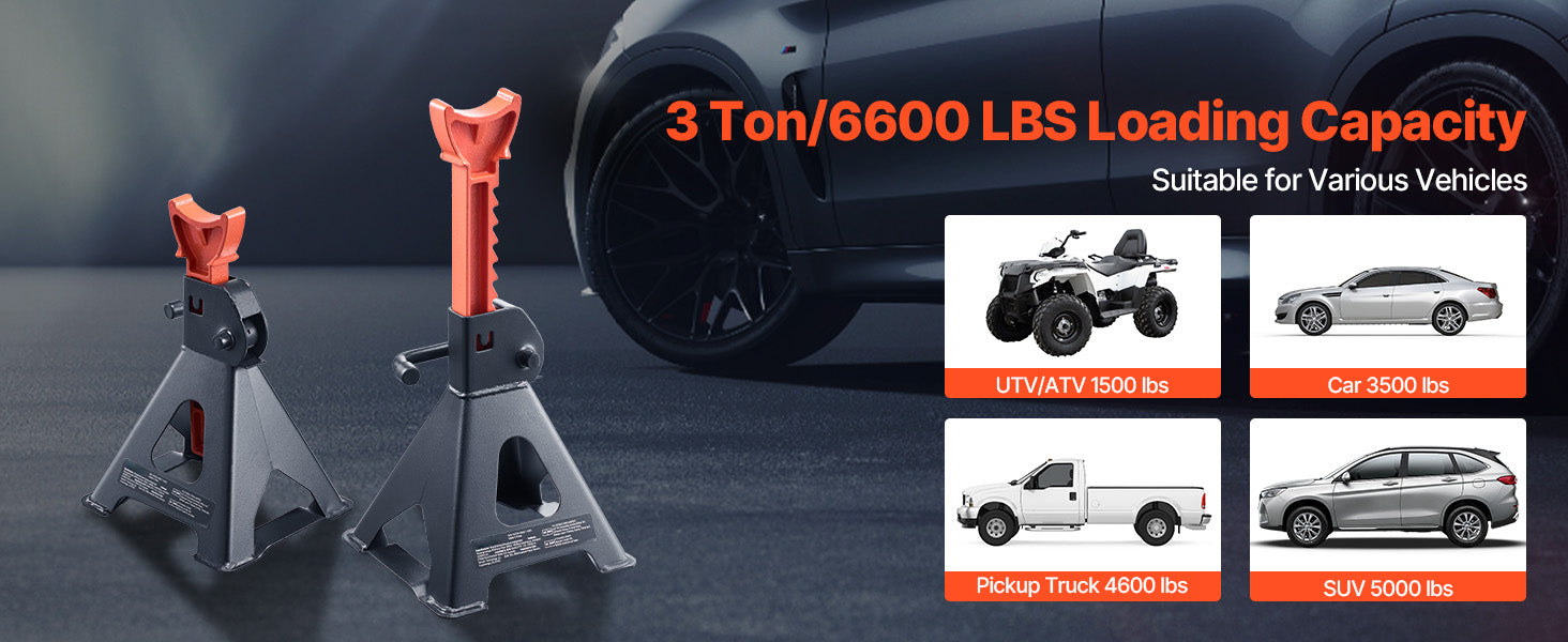 Heavy Duty Steel Jack Stands 3 Ton / 6 Ton with Locking