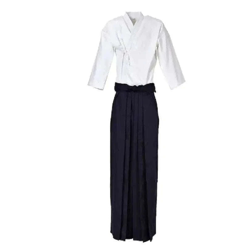 Japanese Martial Arts Uniform Set With Hakama for Kendo, Aikido & Iaido Practice-dark blue dark blue / 180