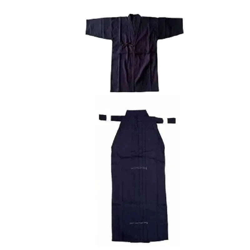 Japanese Martial Arts Uniform Set With Hakama for Kendo, Aikido & Iaido Practice-dark blue dark blue / 180