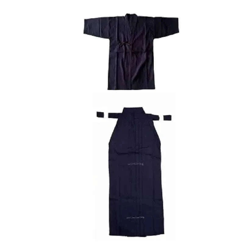 Japanese Martial Arts Uniform Set With Hakama for Kendo, Aikido & Iaido Practice-dark blue dark blue / 180
