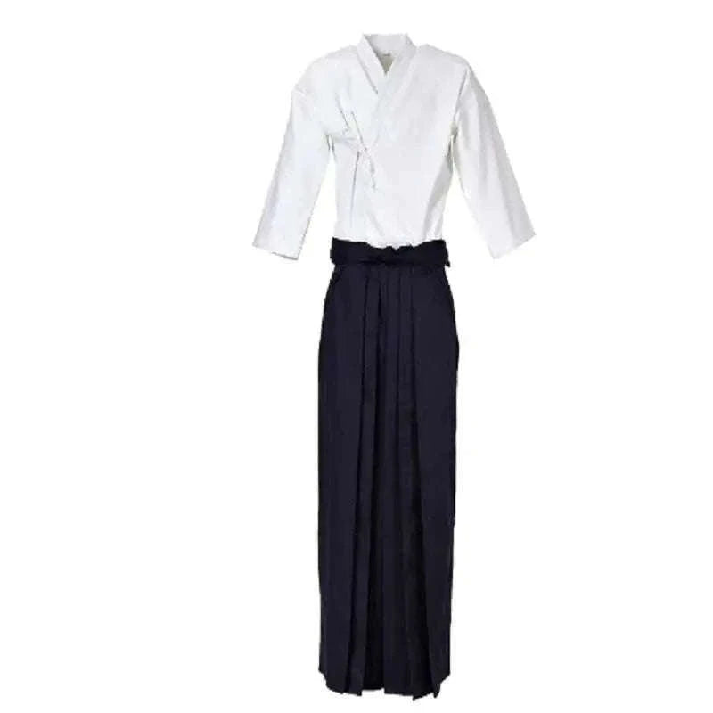 Japanese Martial Arts Uniform Set With Hakama for Kendo, Aikido & Iaido Practice-dark blue dark blue / 180