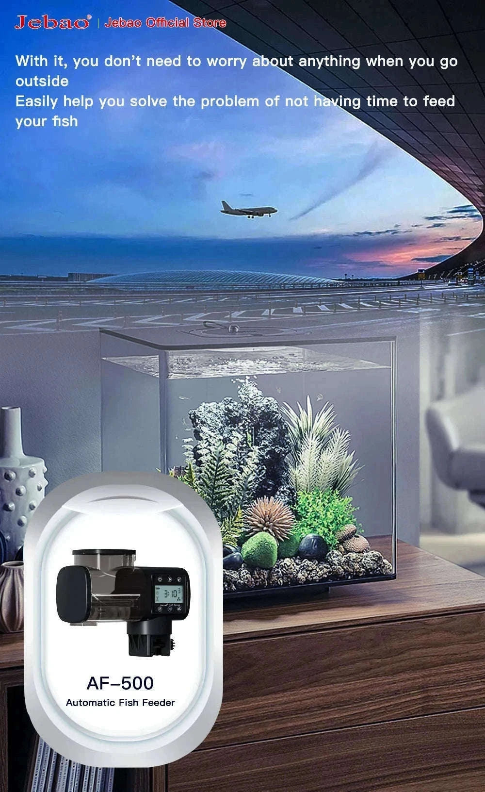 Jebao Automatic Aquarium Fish Feeder with WiFi Control-No Battery / AF-250