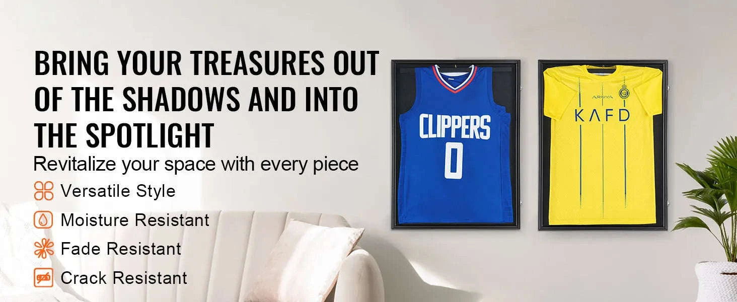 Jersey Display Frame Case Lockable Shadow Box with UV Protection-590x790x40 mm-1PC / Poland