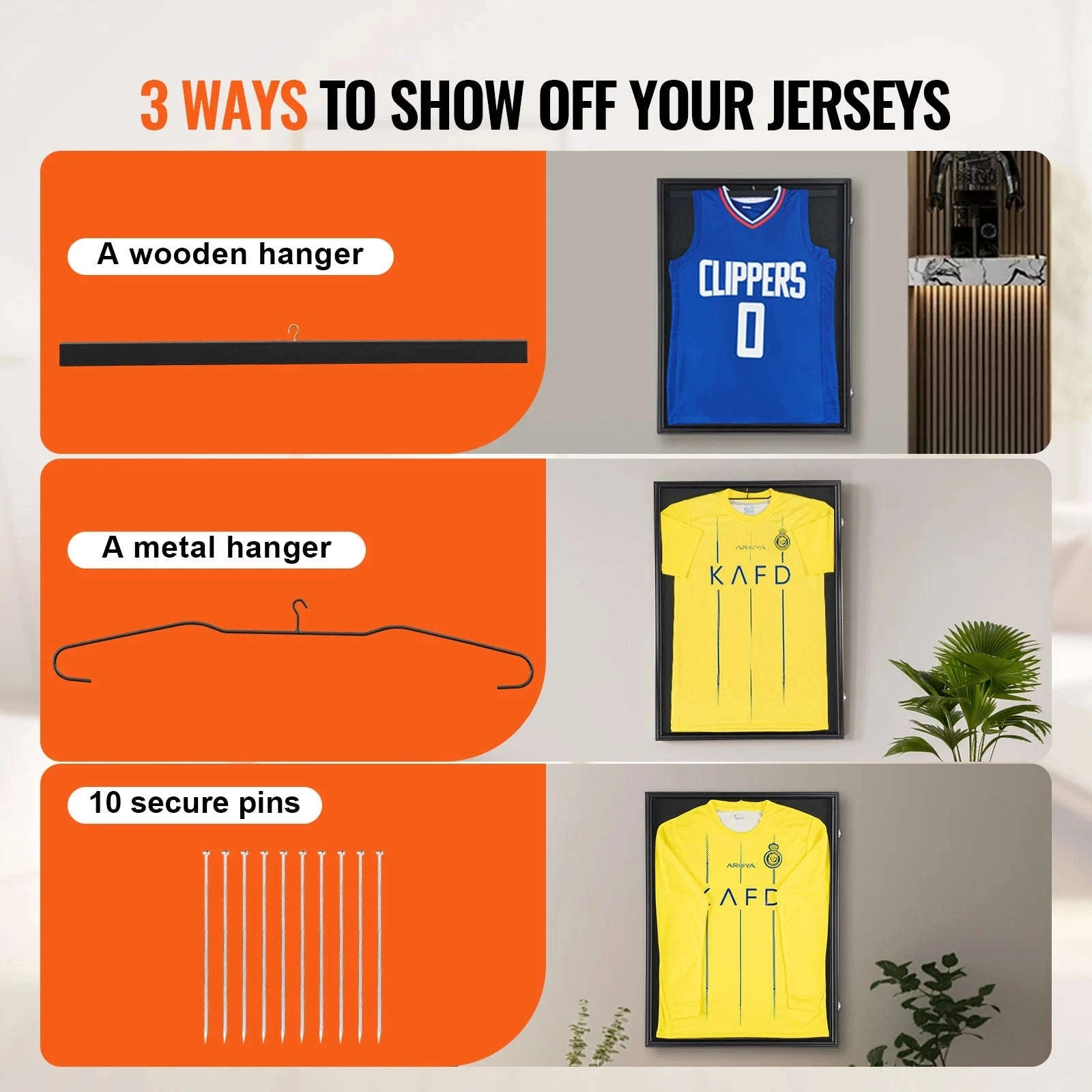 Jersey Display Frame Case Lockable Shadow Box with UV Protection-590x790x40 mm-1PC / Poland