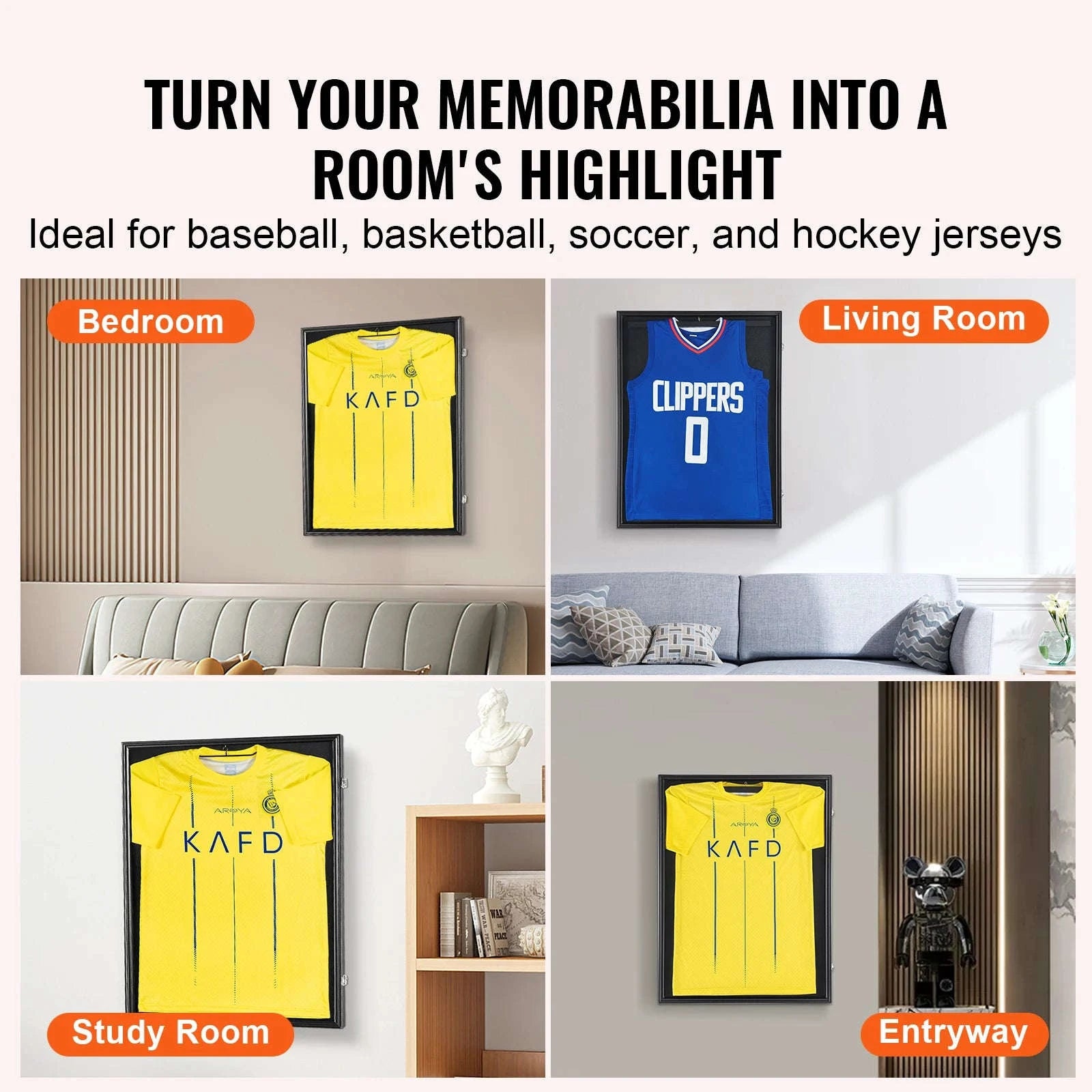 Jersey Display Frame Case Lockable Shadow Box with UV Protection-590x790x40 mm-1PC / Poland