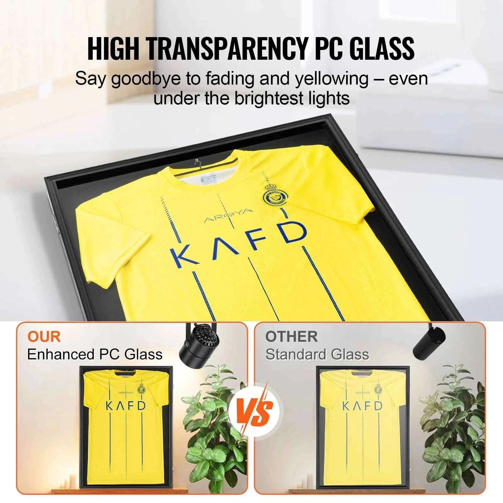 Jersey Display Frame Case Lockable Shadow Box with UV Protection-590x790x40 mm-1PC / Poland