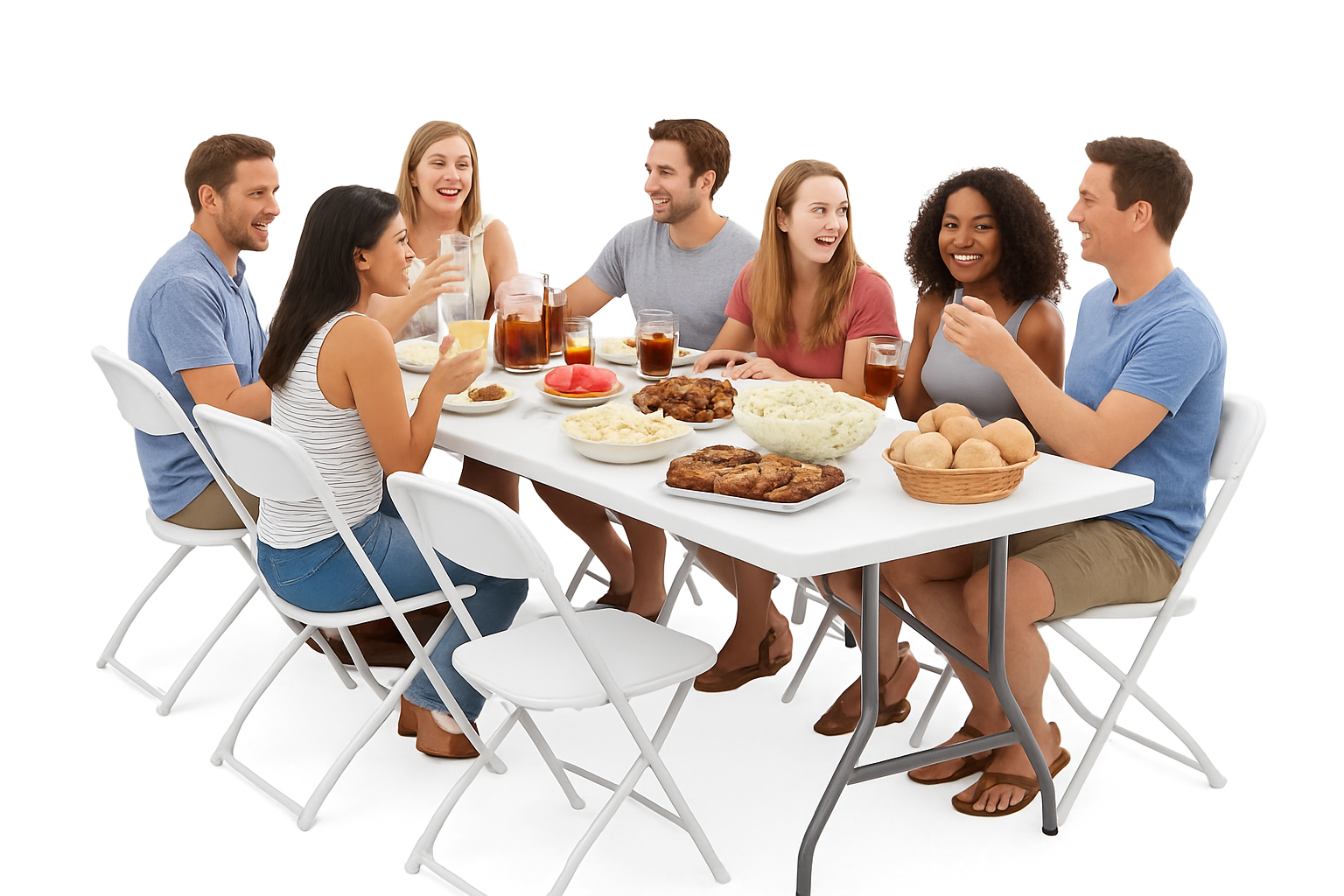 Folding Portable Table 4/6/8 FT Heavy Duty Indoor Outdoor Use