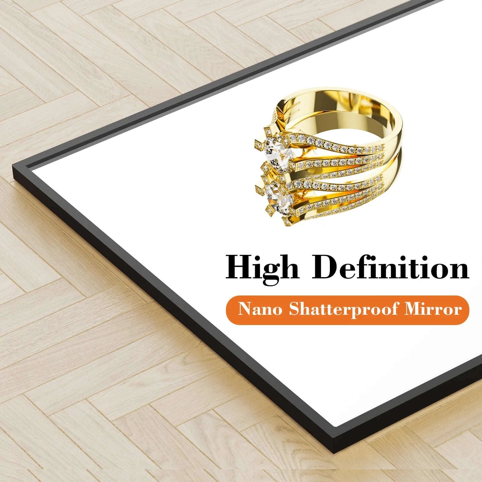 JHK 64" x 21" Full Body Wall Mirror with Aluminum Alloy Frame-Black-rectangle / United States