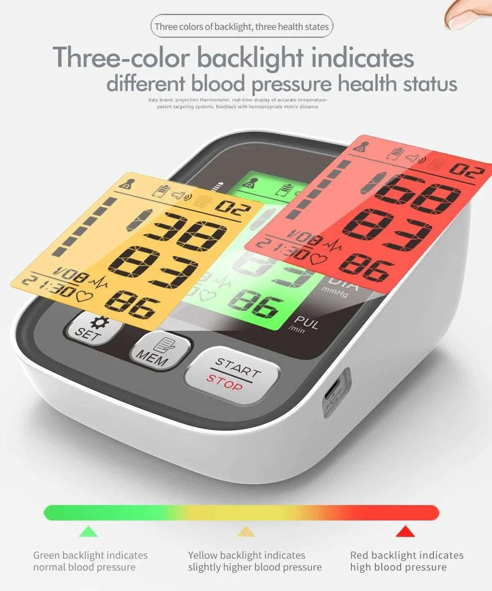 JianYouCare Digital Arm Blood Pressure Monitor with Voice and Backlight-En voice 22-42cm