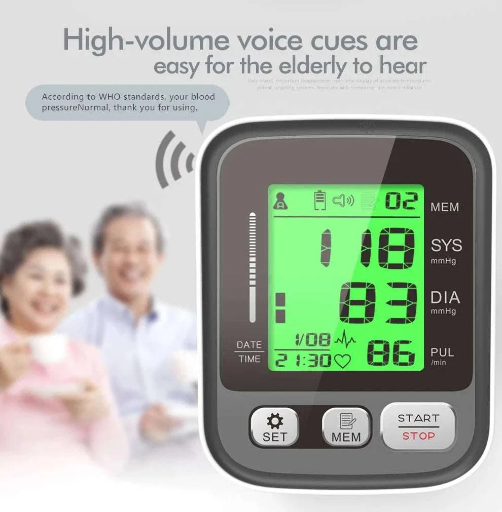 JianYouCare Digital Arm Blood Pressure Monitor with Voice and Backlight-En voice 22-42cm
