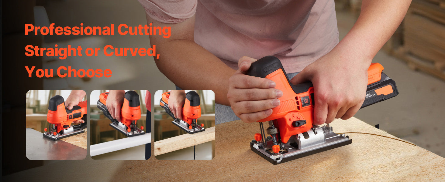 Cordless Jig Saw 3500 SPM with Variable Speeds & Orbital Settings