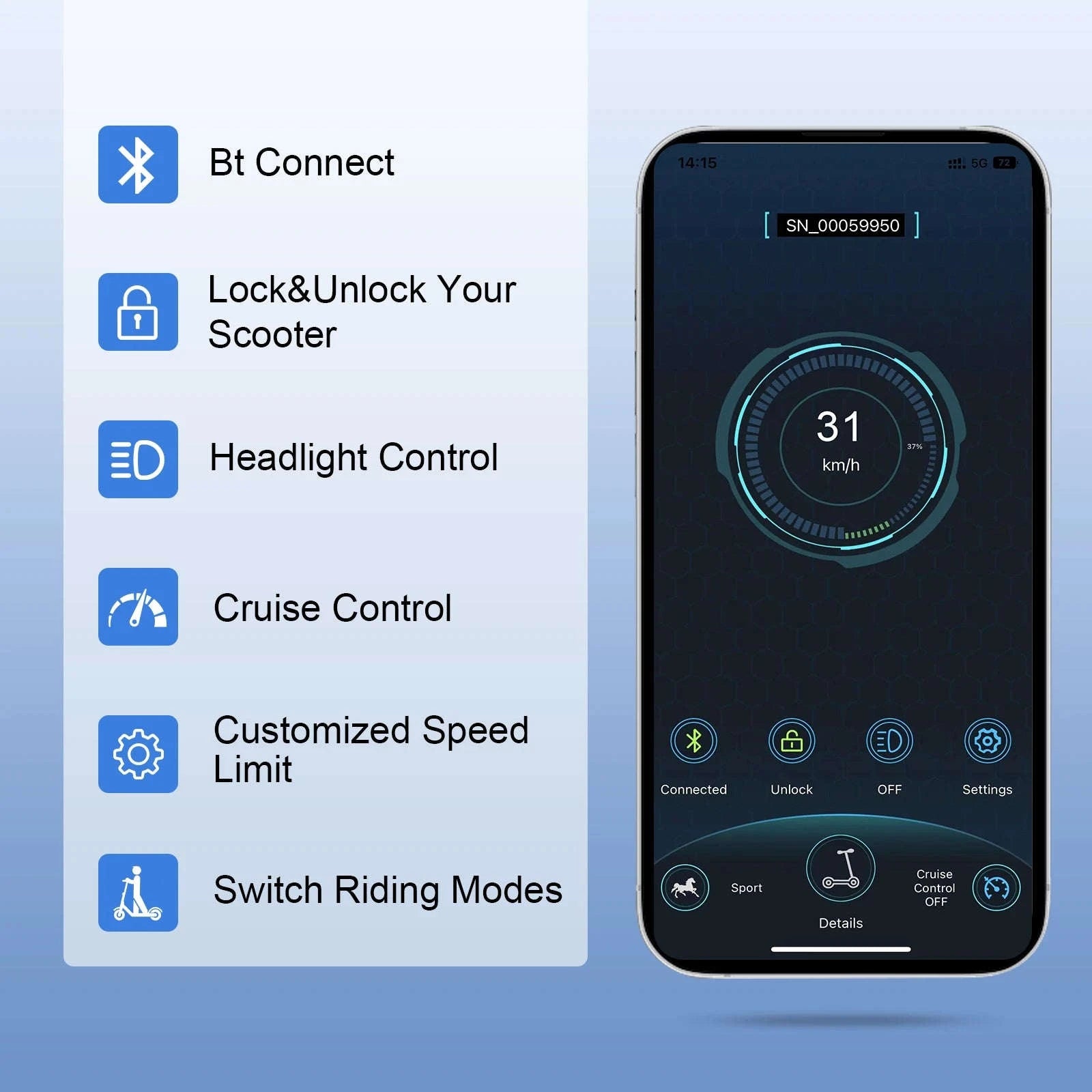 JUICEASE TX01 Electric Scooter for Adults with Smart App Control-JUICEASE TX01 36V7.8AH / Poland