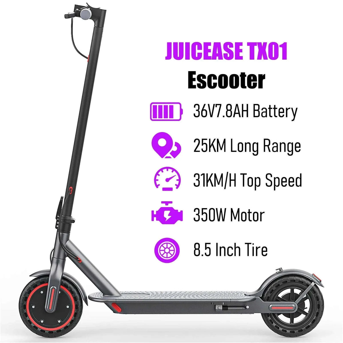 JUICEASE TX01 Electric Scooter for Adults with Smart App Control-JUICEASE TX01 36V7.8AH / Poland