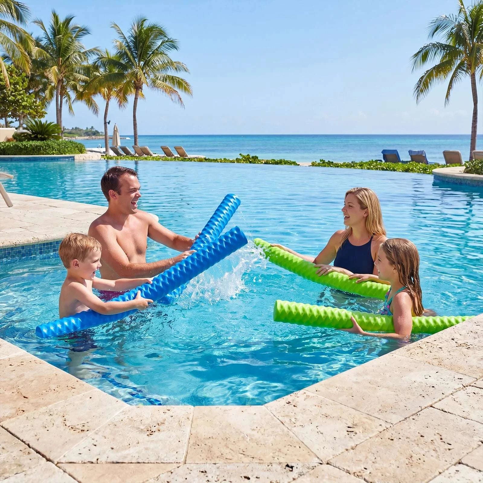 Jumbo Pool Noodle Float with Solid Foam Core & 250lb Support-Blue / United States