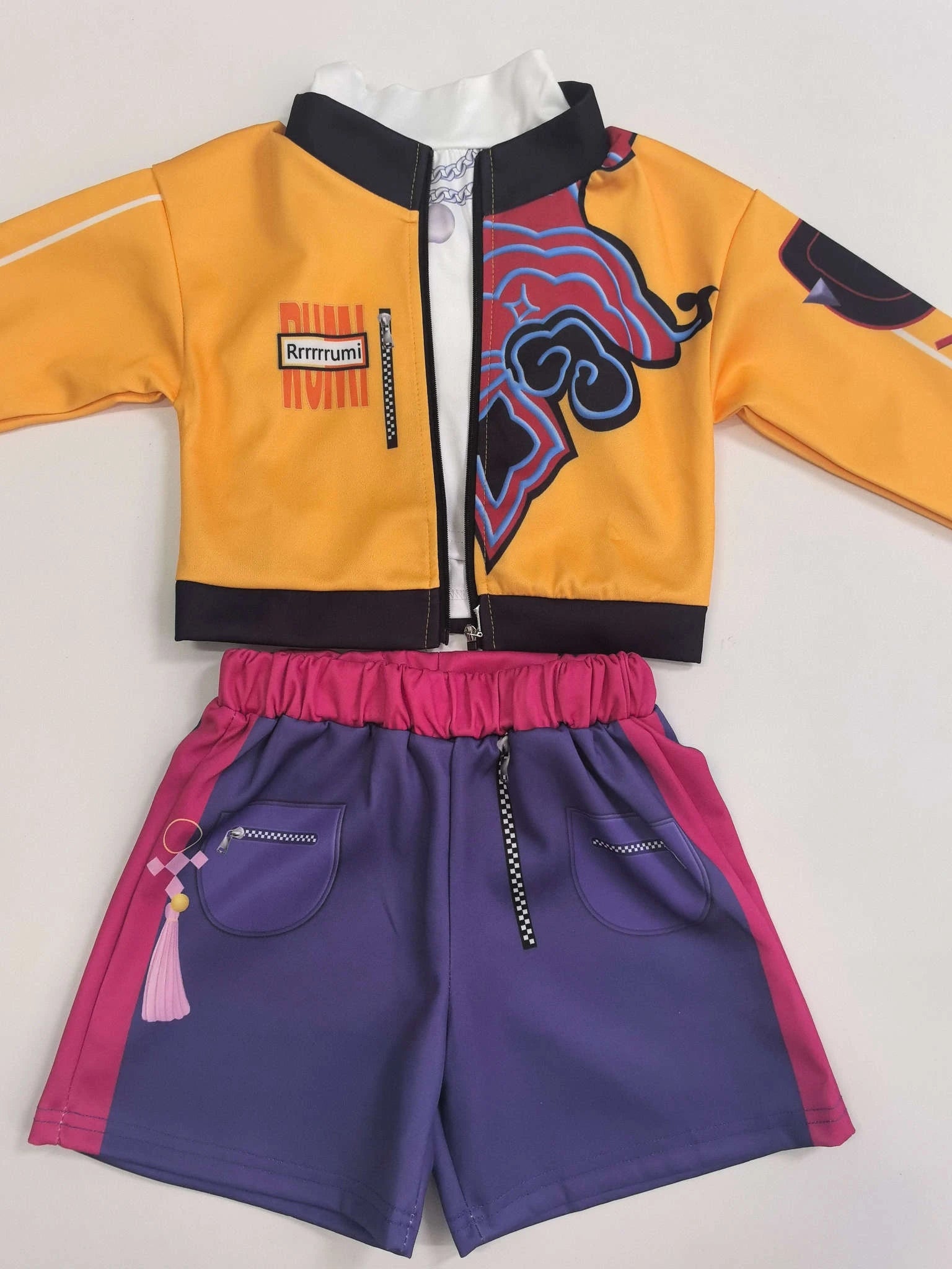 K‑Pop Demon Hunters Cosplay Costume for Girls-Rumi Costume / Kids Height 140cm