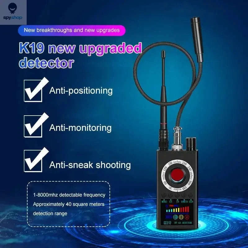 K19 Wireless RF Signal Detector – Portable Bug Scanner for Cameras and Trackers-black / CHINA