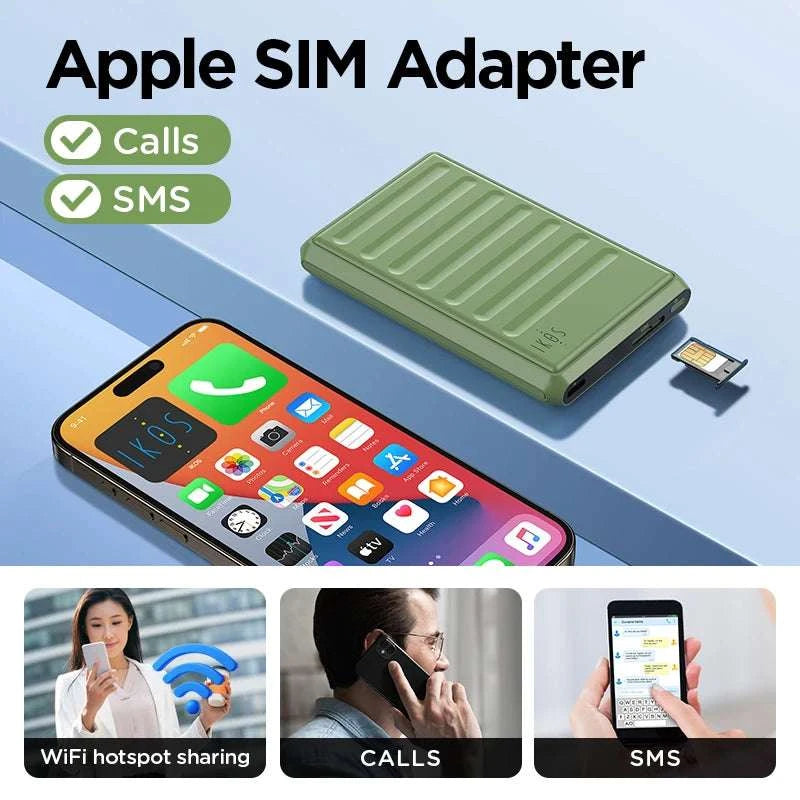 K7S 4G SIM Adapter for iPhone with Calls, SMS & Hotspot-Default Title