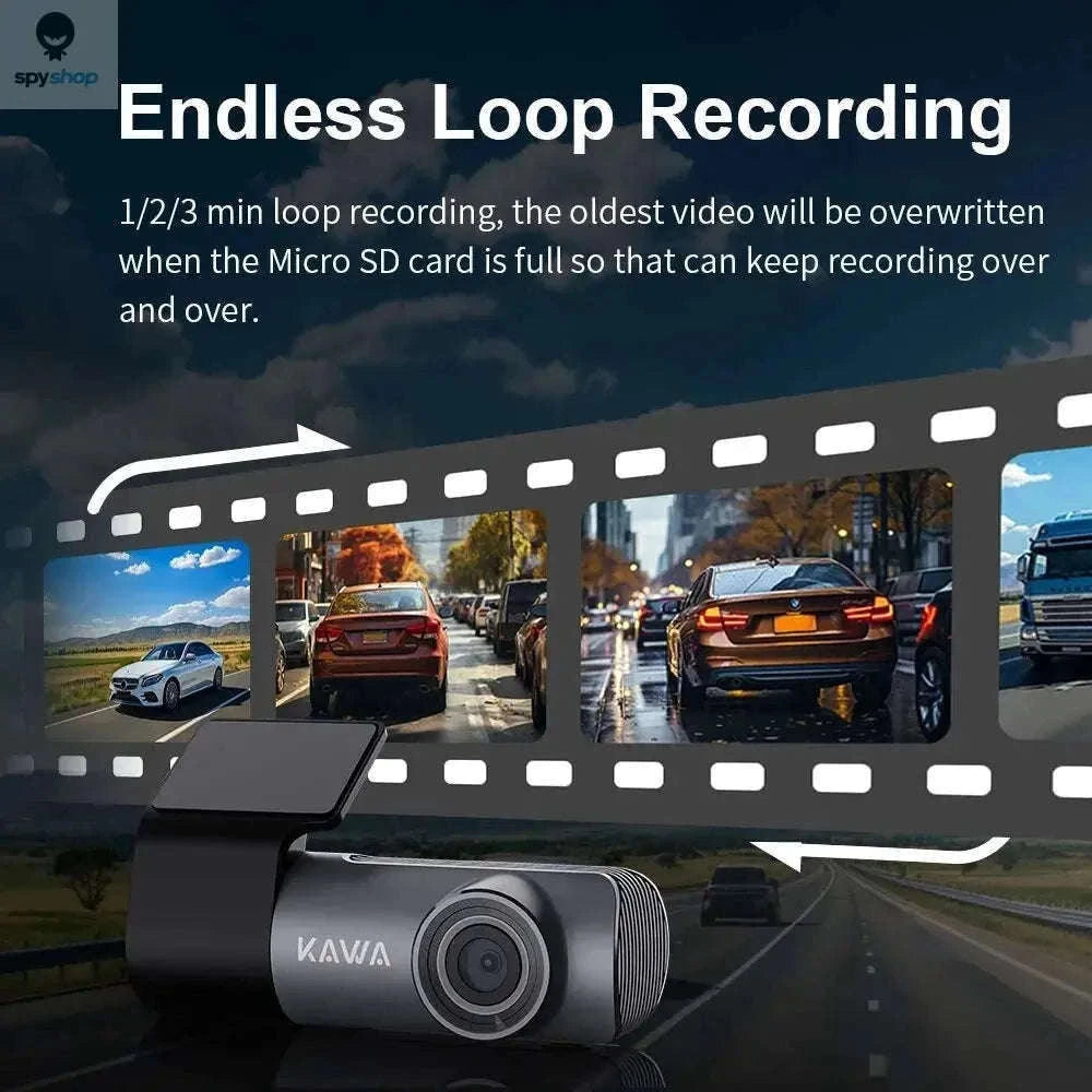 KAWA D5 2K Dash Camera with Night Vision and Wi‑Fi Control-D5-No Voice Control / 32G