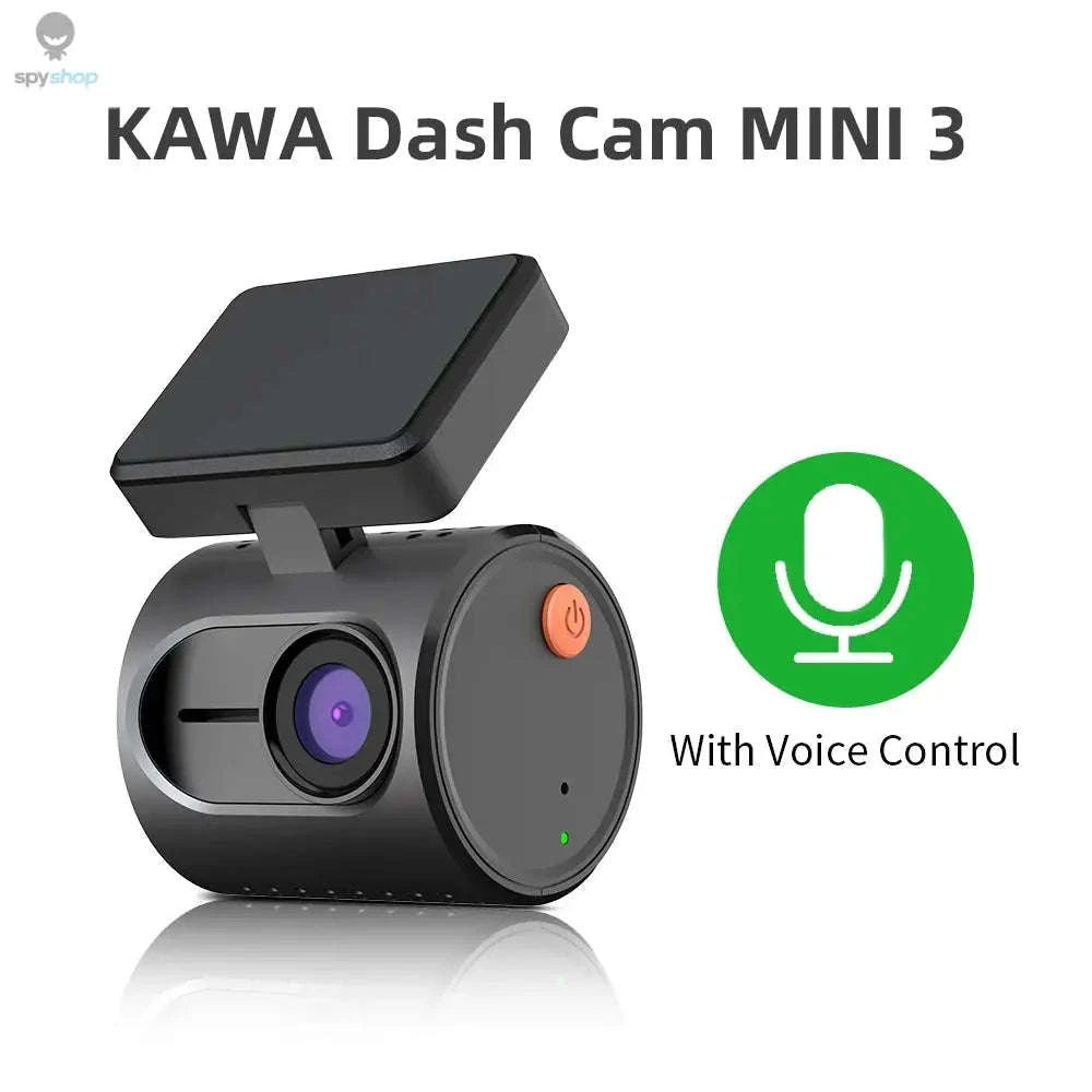 KAWA MINI 3 Dash Cam – 1296P QHD, Ultra-Compact, WiFi Voice Control-Voice Control / None