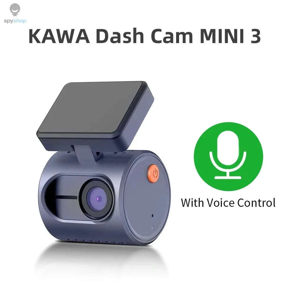KAWA MINI 3 Dash Cam – 1296P QHD, Ultra-Compact, WiFi Voice Control-Voice Control / None