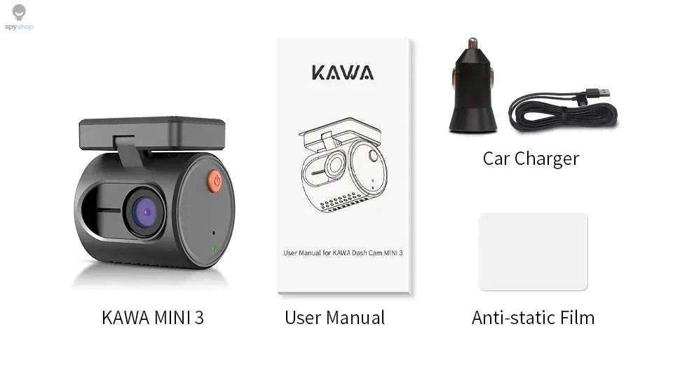 KAWA MINI 3 Dash Cam – 1296P QHD, Ultra-Compact, WiFi Voice Control-Voice Control / None