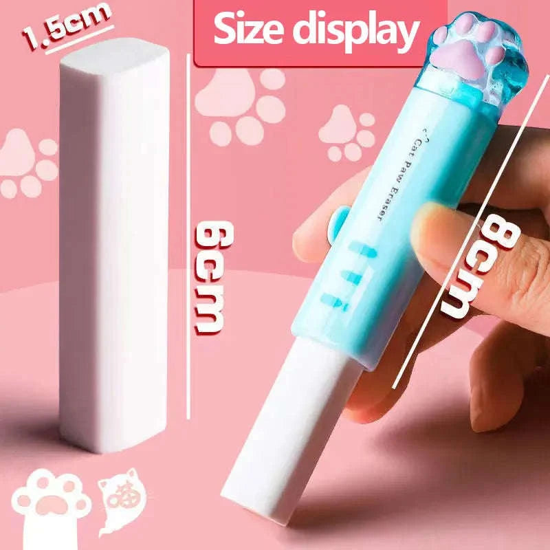Kawaii Retractable Cat Eraser-Blue