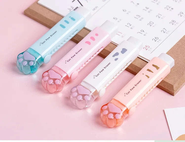 Kawaii Retractable Cat Eraser-Blue