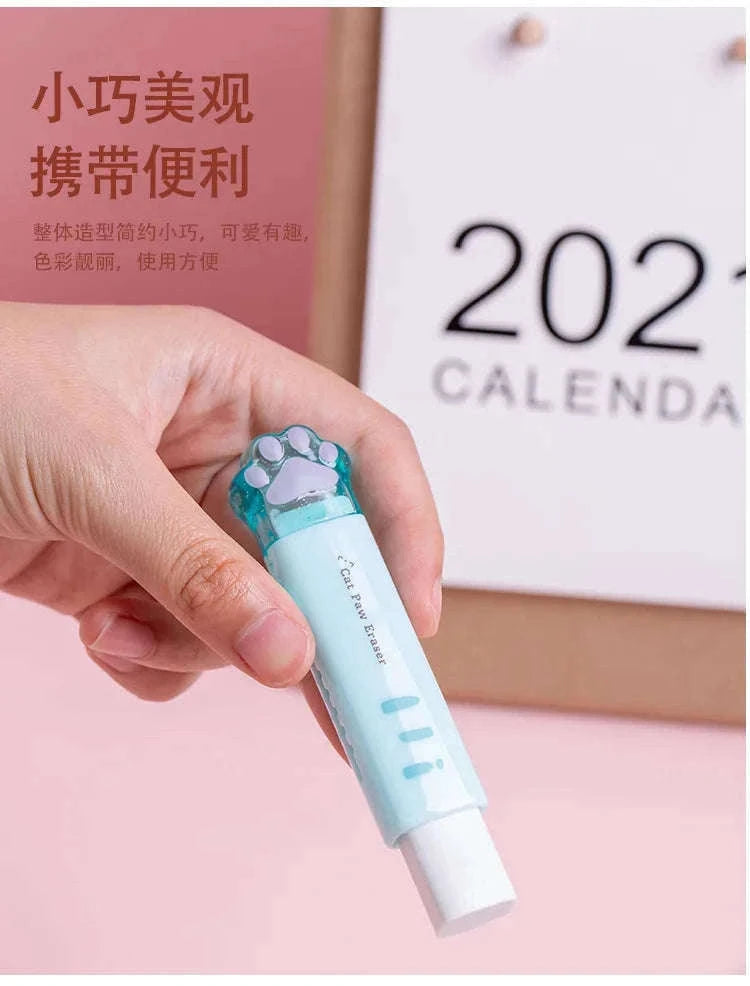 Kawaii Retractable Cat Eraser for Clean, Precise Corrections-WHITE