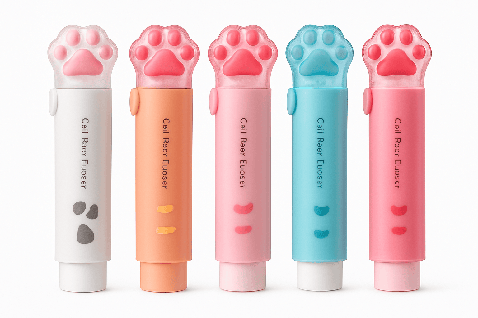 Kawaii Retractable Cat Eraser for Clean, Precise Corrections-WHITE